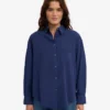Bio-Oversize-Hemd – Marineblau