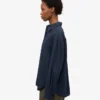 Bio-Oversize-Hemd – Marineblau