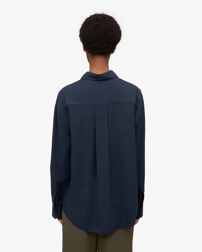 Bio-Oversize-Hemd – Marineblau