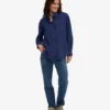 Bio-Oversize-Hemd – Marineblau