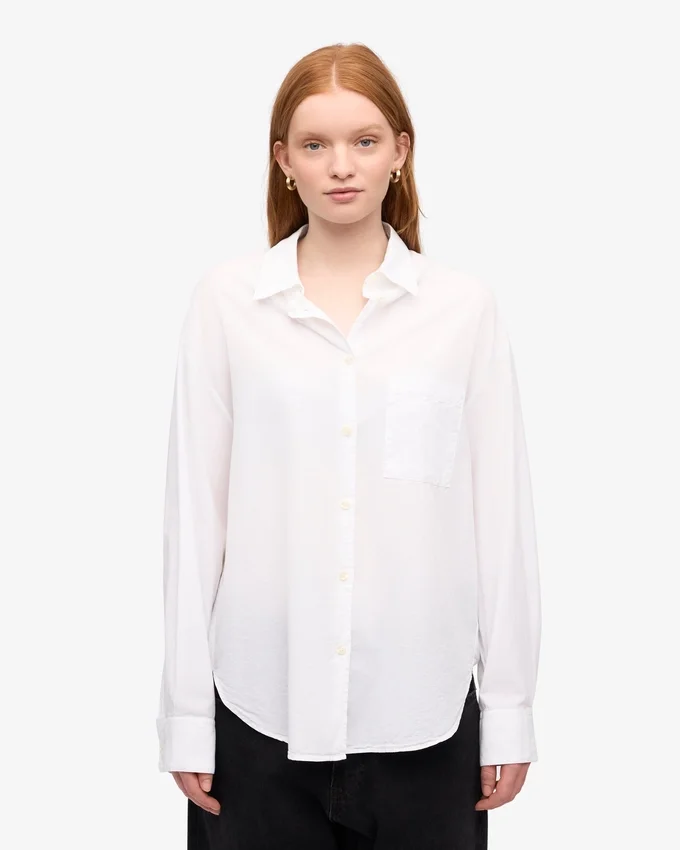 Bio-Oversize-Hemd – Optisches Weiß