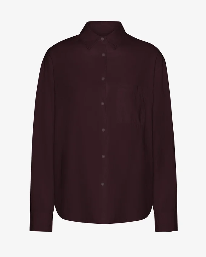 Bio-Oversize-Hemd – Oxblood-Rot