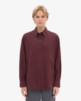 Bio-Oversize-Hemd – Oxblood-Rot