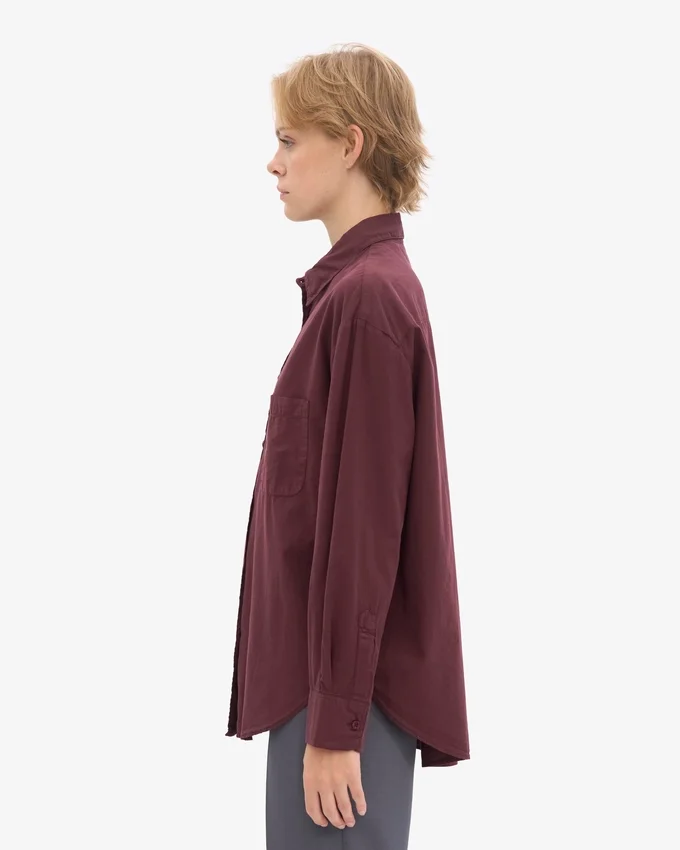 Bio-Oversize-Hemd – Oxblood-Rot