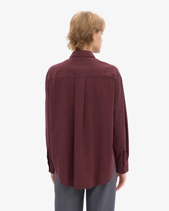 Bio-Oversize-Hemd – Oxblood-Rot