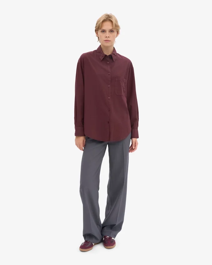 Bio-Oversize-Hemd – Oxblood-Rot