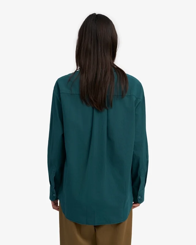 Bio-Oversize-Hemd – Ozeangrün