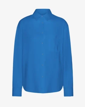 Bio-Oversize-Hemd – Pazifikblau