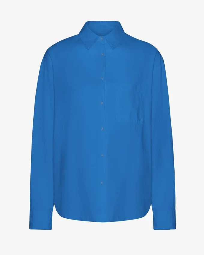 Bio-Oversize-Hemd – Pazifikblau