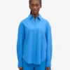 Bio-Oversize-Hemd – Pazifikblau