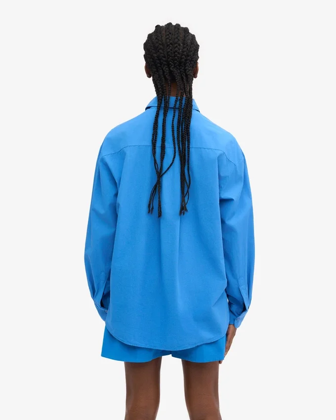 Bio-Oversize-Hemd – Pazifikblau