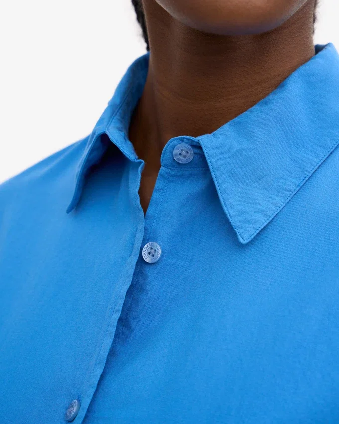 Bio-Oversize-Hemd – Pazifikblau