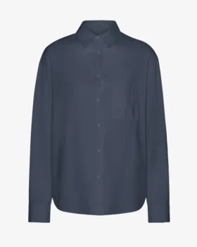 Bio-Oversize-Hemd – Petrolblau