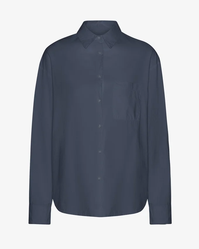 Bio-Oversize-Hemd – Petrolblau