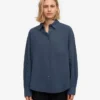 Bio-Oversize-Hemd – Petrolblau