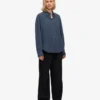 Bio-Oversize-Hemd – Petrolblau