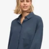 Bio-Oversize-Hemd – Petrolblau