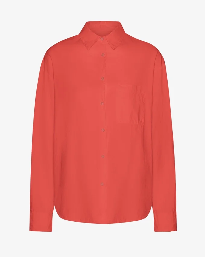 Bio-Oversize-Hemd – Red Tangerine