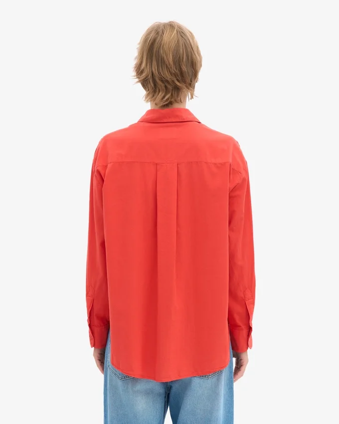 Bio-Oversize-Hemd – Red Tangerine