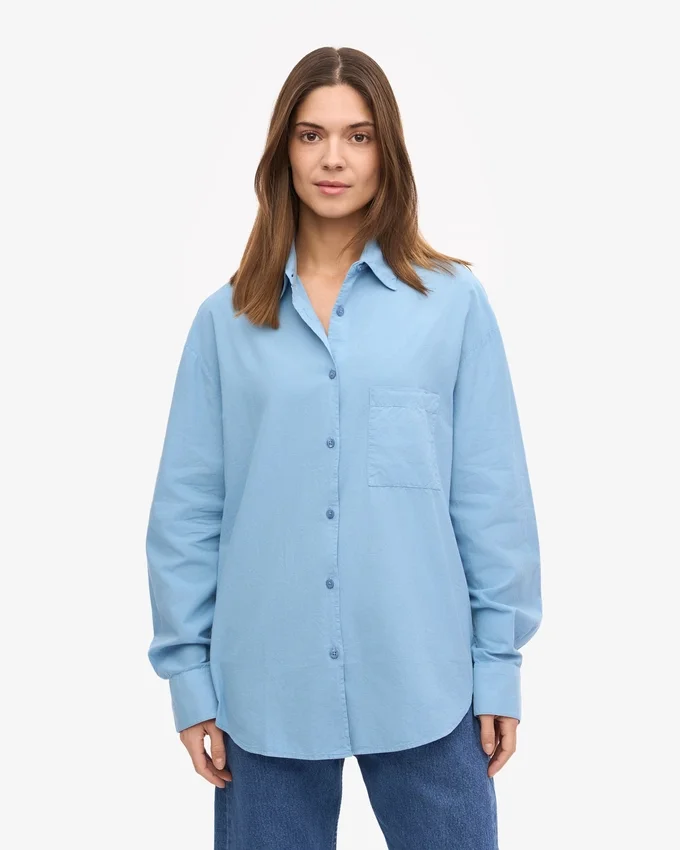 Bio-Oversize-Hemd – Seaside Blue