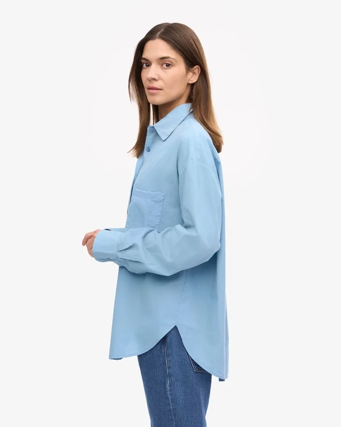Bio-Oversize-Hemd – Seaside Blue