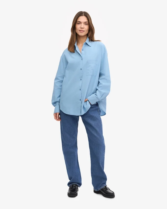 Bio-Oversize-Hemd – Seaside Blue