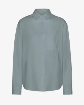 Bio-Oversize-Hemd – Stahlblau