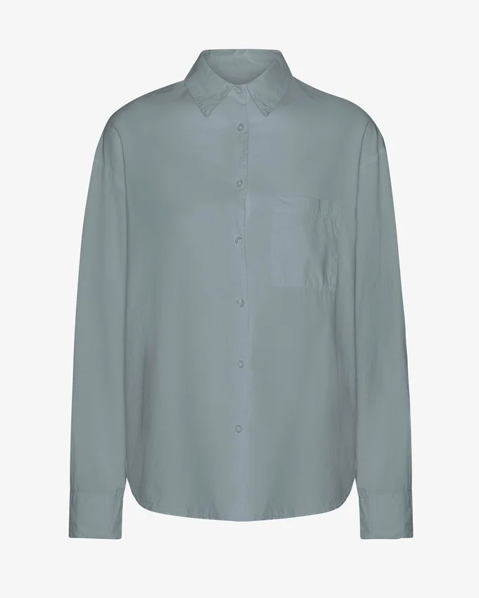 Bio-Oversize-Hemd – Stahlblau