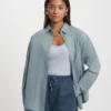 Bio-Oversize-Hemd – Stahlblau