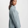 Bio-Oversize-Hemd – Stahlblau