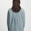 Bio-Oversize-Hemd – Stahlblau
