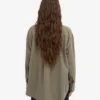 Bio-Oversize-Hemd – Staubiges Oliv