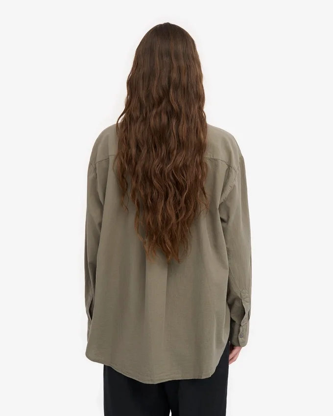 Bio-Oversize-Hemd – Staubiges Oliv