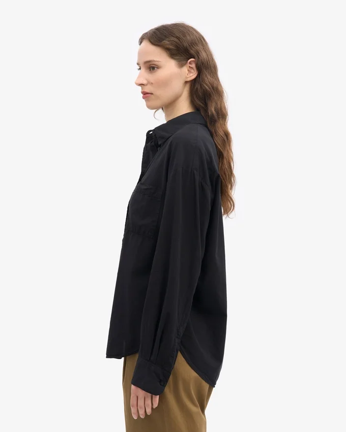 Bio-Oversize-Hemd – Tiefschwarz