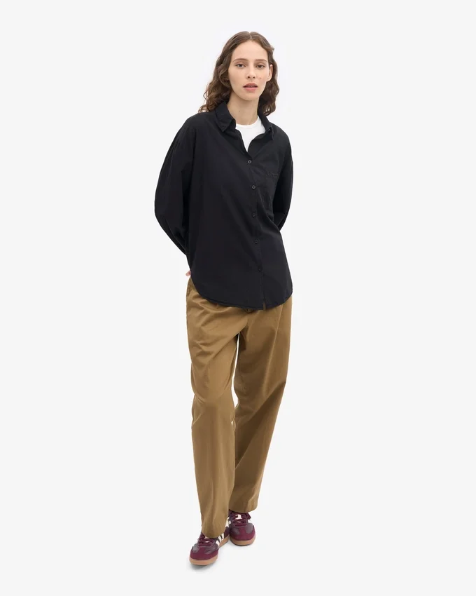 Bio-Oversize-Hemd – Tiefschwarz