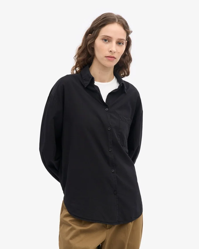 Bio-Oversize-Hemd – Tiefschwarz