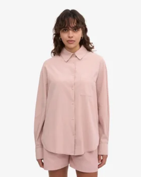 Bio-Oversize-Hemd – Verwaschenes Rosa