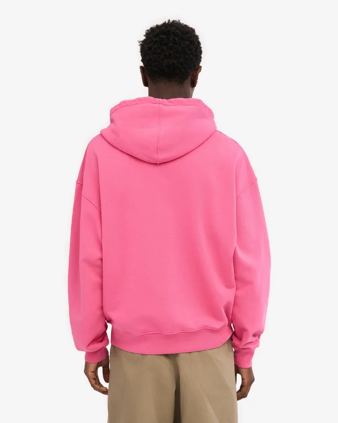 Bio-Oversize-Kapuzenjacke mit Reißverschluss – Bubblegum Pink