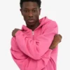 Bio-Oversize-Kapuzenjacke mit Reißverschluss – Bubblegum Pink
