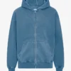 Bio-Oversize-Kapuzenjacke mit Reißverschluss – Faded Indigo
