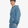 Bio-Oversize-Kapuzenjacke mit Reißverschluss – Faded Indigo