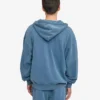 Bio-Oversize-Kapuzenjacke mit Reißverschluss – Faded Indigo