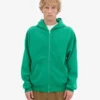 Bio-Oversize-Kapuzenjacke mit Reißverschluss – Kellygrün