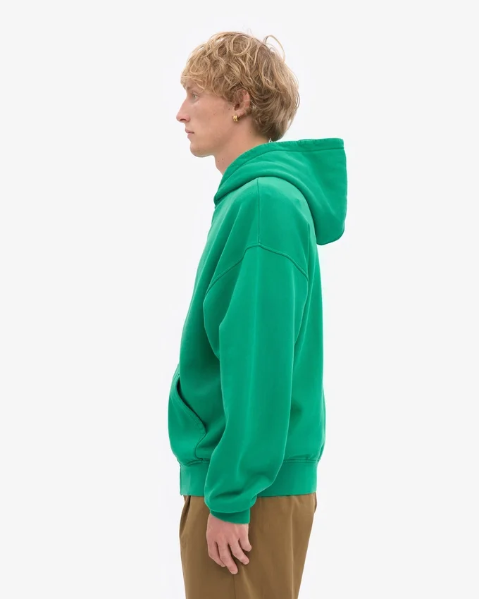 Bio-Oversize-Kapuzenjacke mit Reißverschluss – Kellygrün