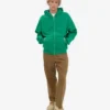 Bio-Oversize-Kapuzenjacke mit Reißverschluss – Kellygrün