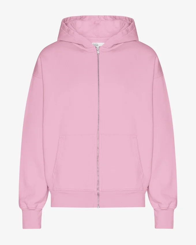 Bio-Oversize-Kapuzenjacke mit Reißverschluss – Kirschblüte