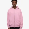Bio-Oversize-Kapuzenjacke mit Reißverschluss – Kirschblüte