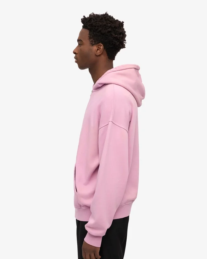 Bio-Oversize-Kapuzenjacke mit Reißverschluss – Kirschblüte