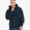 Bio-Oversize-Kapuzenjacke mit Reißverschluss – Marineblau