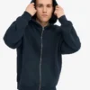 Bio-Oversize-Kapuzenjacke mit Reißverschluss – Marineblau